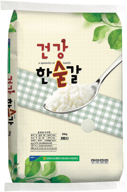 담양군농협 2025년산 햅쌀 건강한숟갈 백미, 20kg, 1개, 상등급