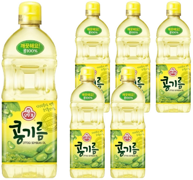 오뚜기 콩기름, 900ml, 6개