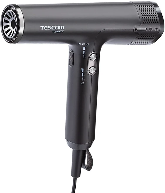 TESCOM BLDC專業級負離子吹風機 BLDC超高轉速馬達 千萬級負離子 四段風溫 反向風壓清潔, TD880ATW, 黑色