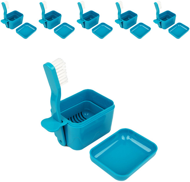 위덴 틀니칫솔 + 틀니케이스 그린 WD727, 6세트