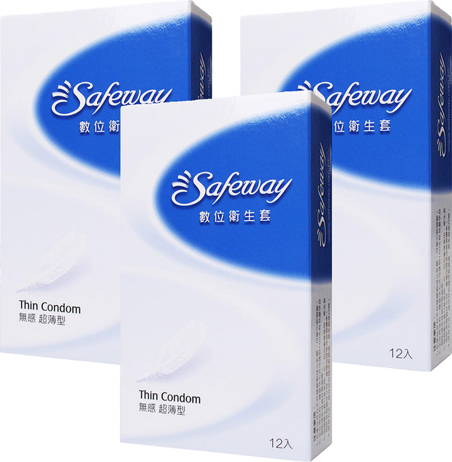 Safeway 無感超薄型衛生套, 12個, 3盒