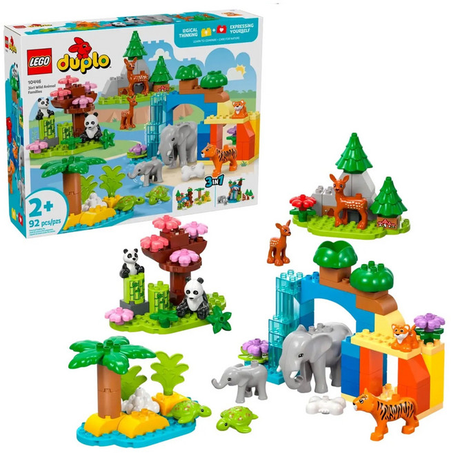 LEGO 10446 duplo 得寶 3合1 野生動物家庭 積木玩具, 1盒
