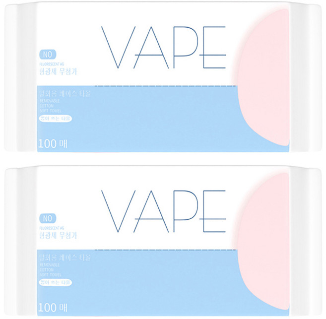 VAPE 팝업타입 일회용 페이스 타올, 100매, 2개