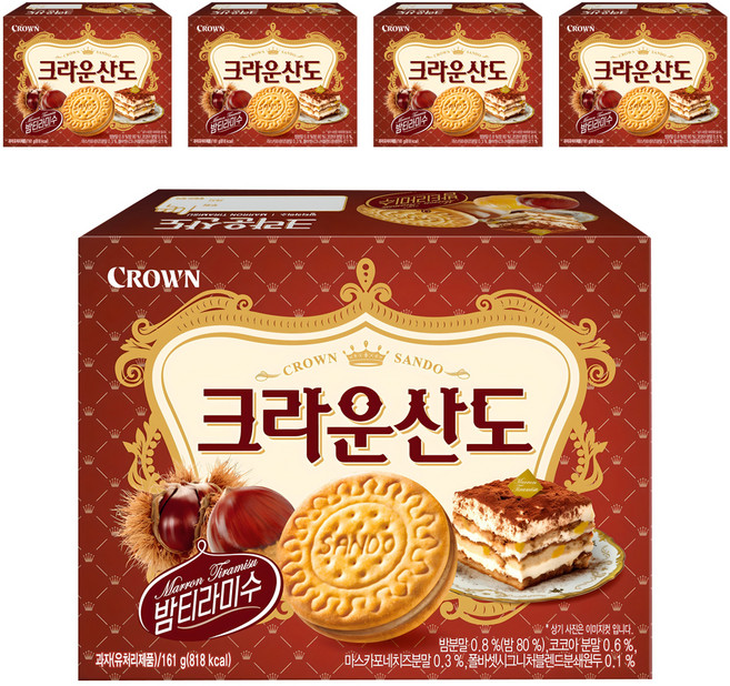 크라운산도 밤 티라미수, 161g, 5개