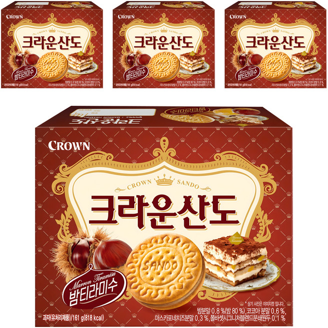 크라운산도 밤 티라미수, 161g, 4개