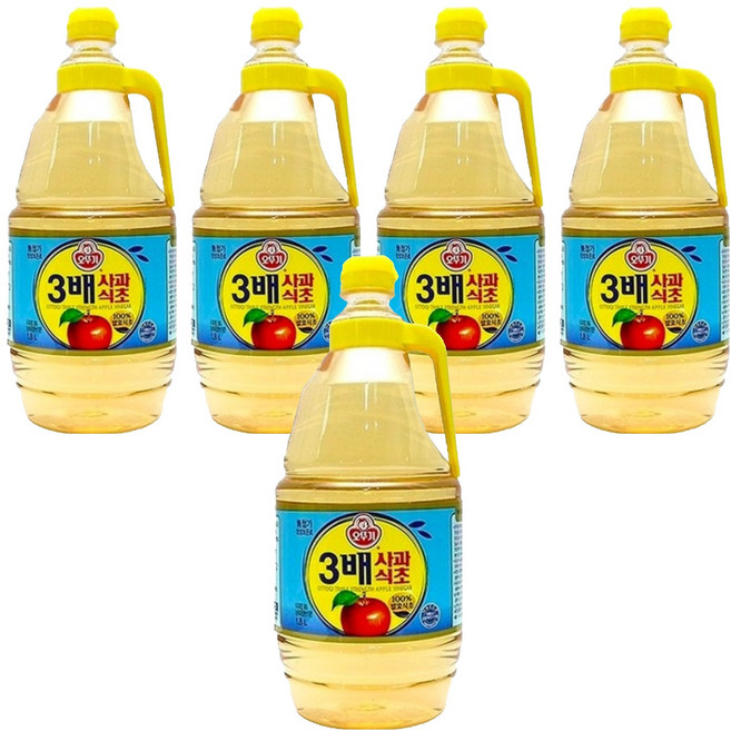 오뚜기 3배 사과식초, 1.8L, 5개