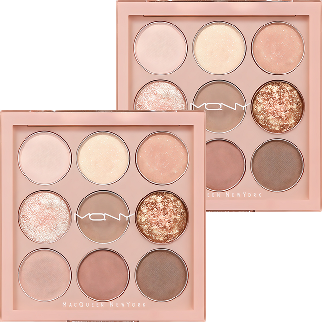 맥퀸뉴욕 1001 톤온톤 섀도우 팔레트 프로9구, 누드무드, 2개
