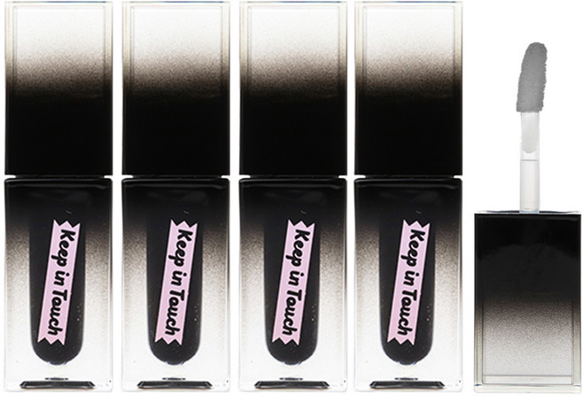 [비건뷰티] 키핀터치 더 블랙 립 플럼퍼 틴트, 로얄미드나잇, 3.8ml, 4개