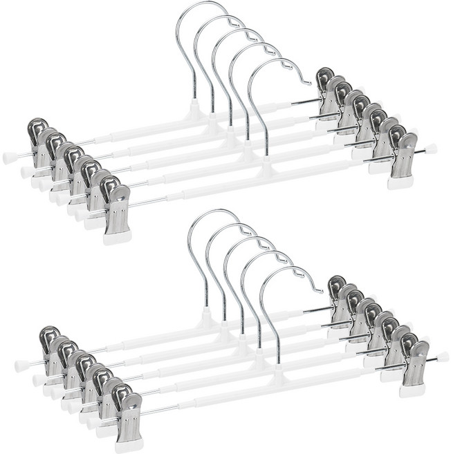 코멧 논슬립 회전형 치마바지걸이, 화이트, 10개