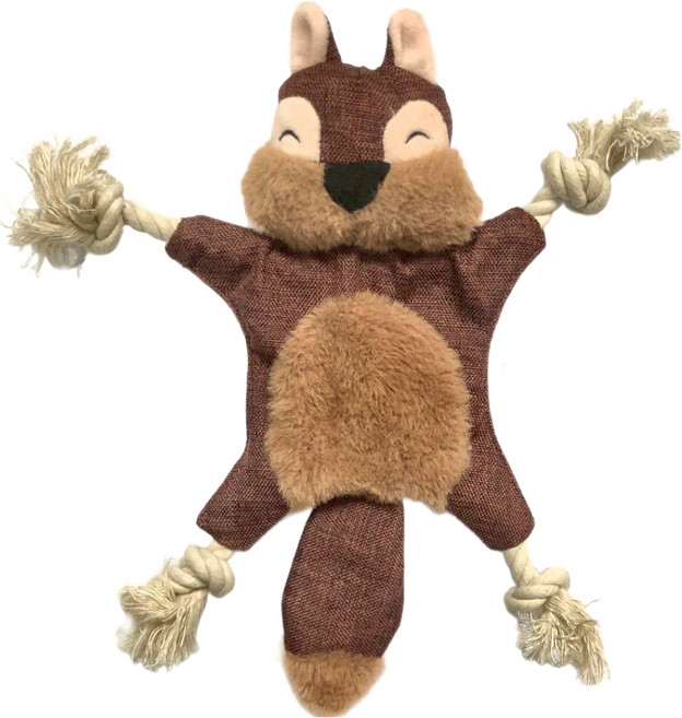 V-PET 耐咬耐磨寵物發聲玩具 犬用, 松鼠 棕色, 1個