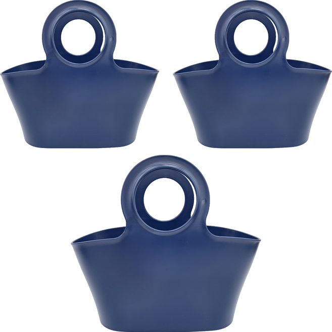inomata 手提置物籃, 藍色, 3個