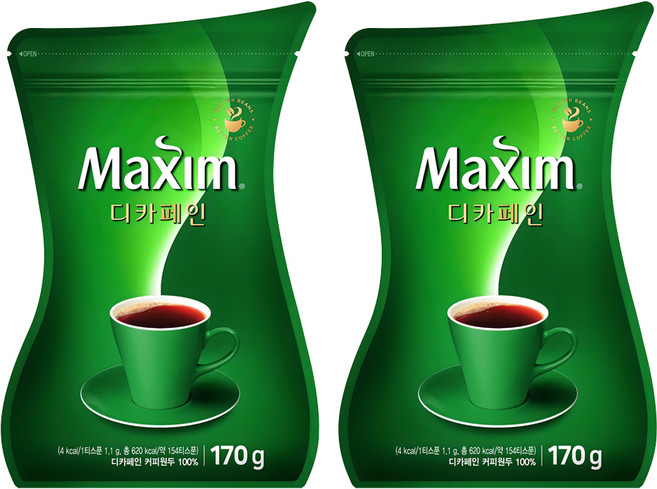 맥심 디카페인 커피 리필, 170g, 1개입, 2개