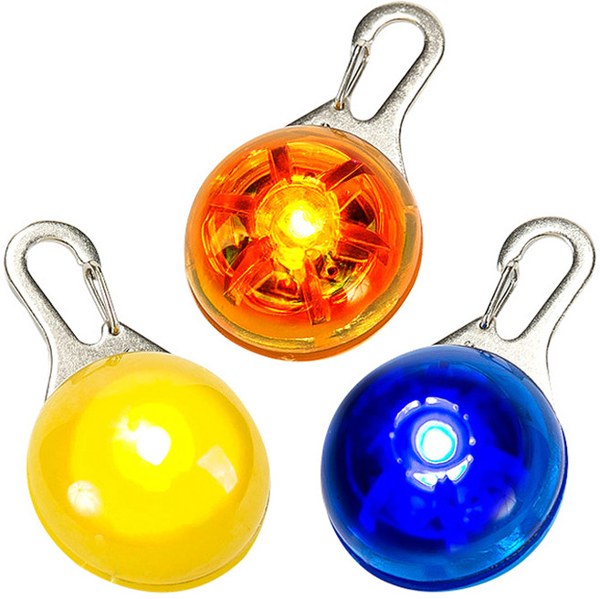 딩동펫 애견 LED 라이트 클립형, 오렌지 + 옐로우 + 블루, 1세트