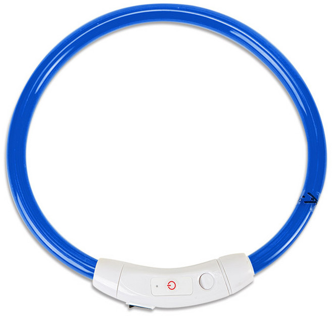 딩동펫 반려견 충전식 LED 목걸이, 블루, 1개