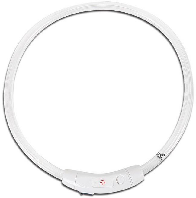 딩동펫 애견 충전식 LED 목걸이, 화이트, 1개