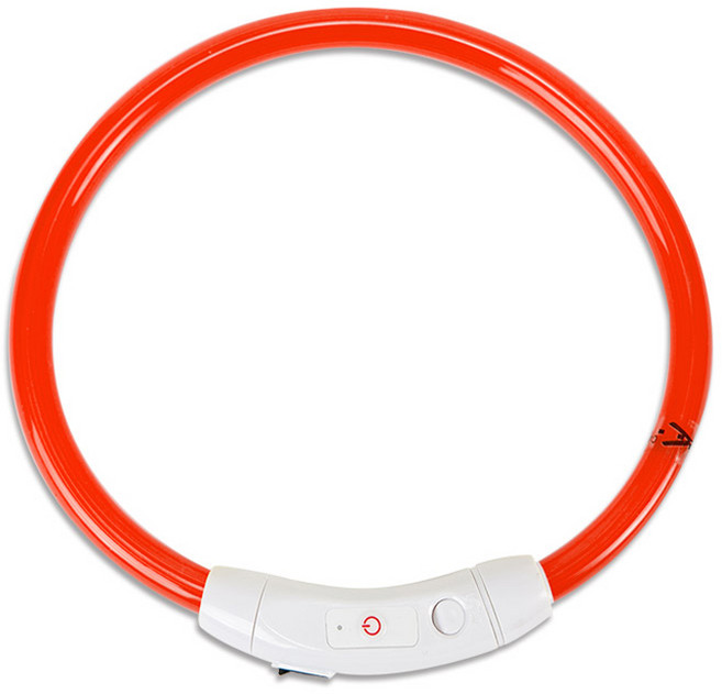 딩동펫 반려견 충전식 LED 목걸이, 레드, 1개