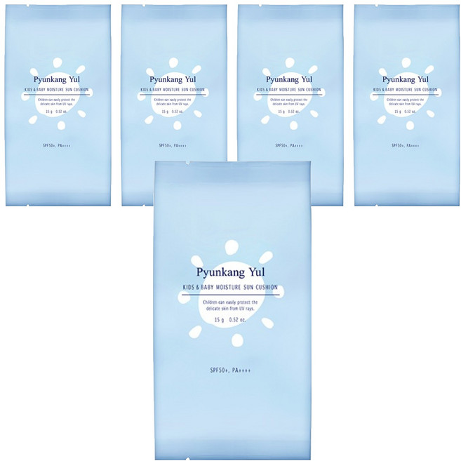 편강율 키즈 앤 베이비 모이스처 선쿠션 리필 SPF50+ PA++++, 15g, 5개