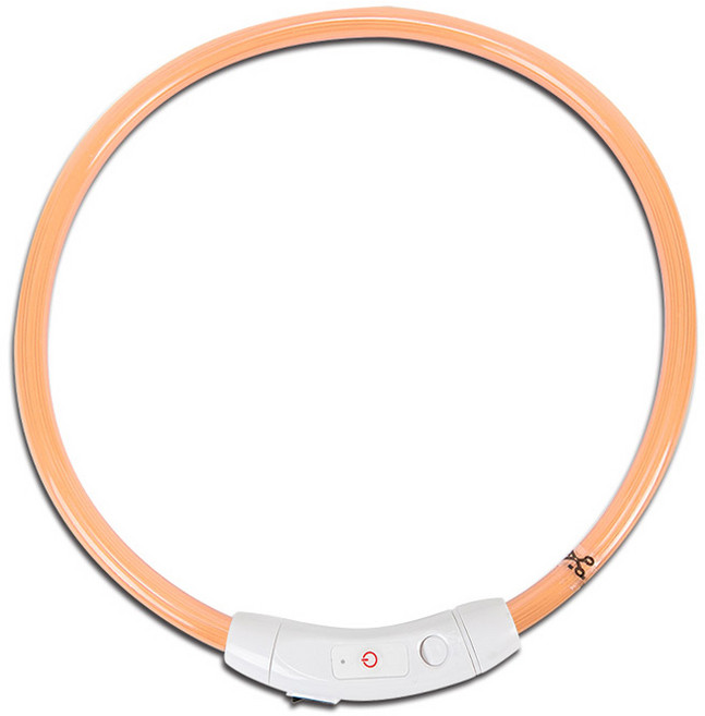 딩동펫 반려견 충전식 LED 목걸이, 오렌지, 1개