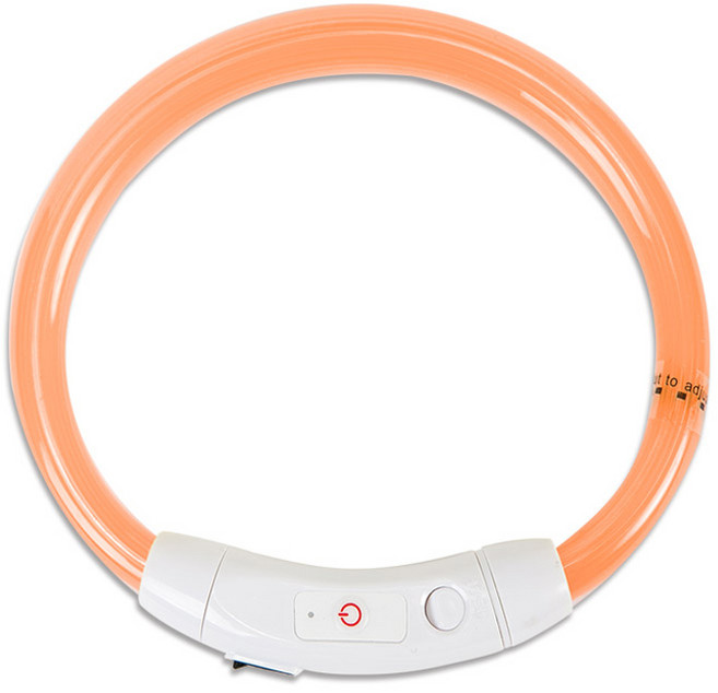 딩동펫 애견 충전식 LED 목걸이, 오렌지, 1개