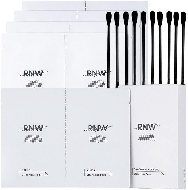 RNW 如薇 2步驟去黑頭粉刺鼻貼 毛孔管理 皮脂護理 舒緩肌膚, 5入, 1組