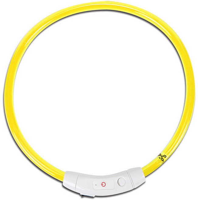 딩동펫 반려견 충전식 LED 목걸이, 옐로우, 1개