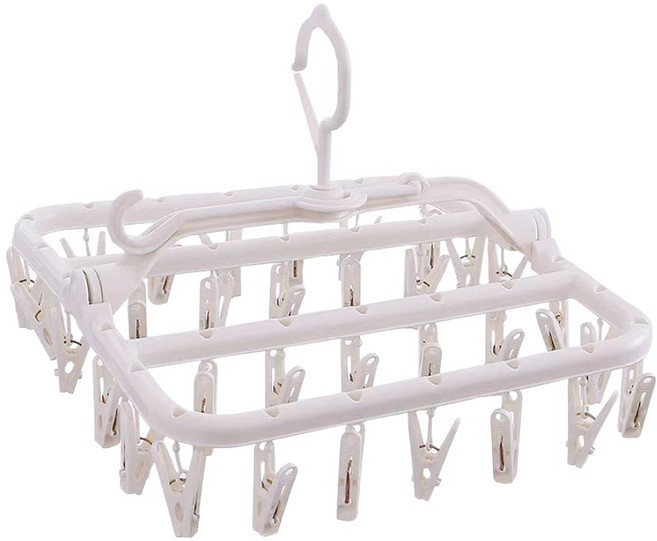한봄누리 양말 속옷 건조대 접이식 빨래집게 건조걸이, 화이트, 1개
