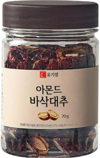 유기샘 아몬드 바삭대추, 70g, 1개