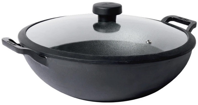 MEYER 美亞 烤箱/電磁爐適用 鑄鐵萬用鍋雙耳小炒鍋 含蓋, 黑色, 1個, 20cm