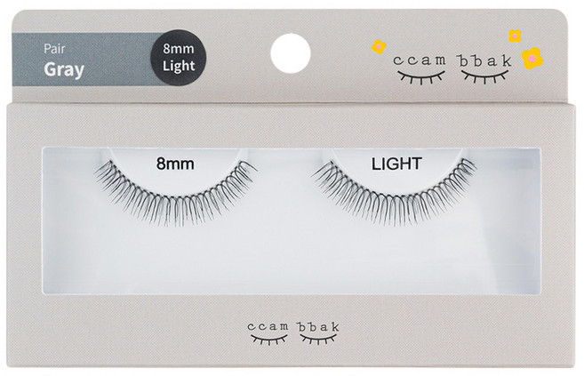 깜빡 인조 통짜 속눈썹 패키지버전 8mm 통짜 라이트, 1개, 블랙
