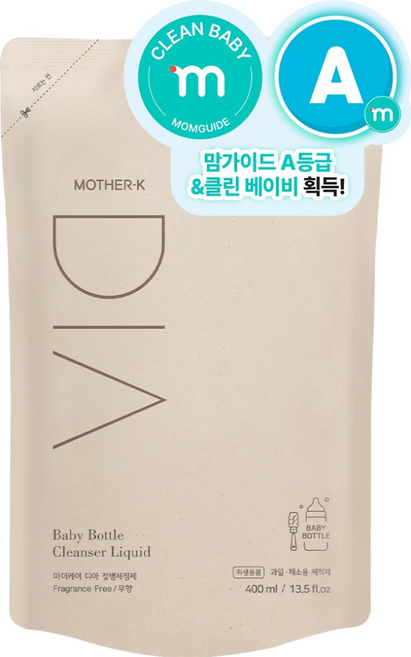 마더케이 유아용 디아 젖병세정제 리필형 무향, 400ml, 1개