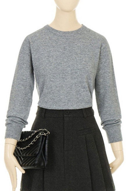 Sellys 女款柔軟混色圓領羊毛針織衫 I4A-IKN001