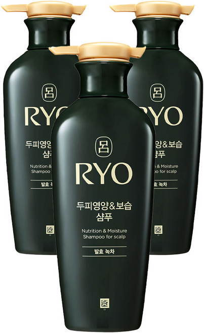 RYO 呂 經典頭皮滋養保濕洗髮精 發酵綠茶, 3瓶, 400ml