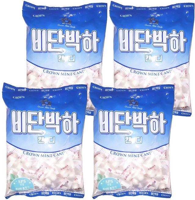 크라운 비단박하캔디, 400g, 4개