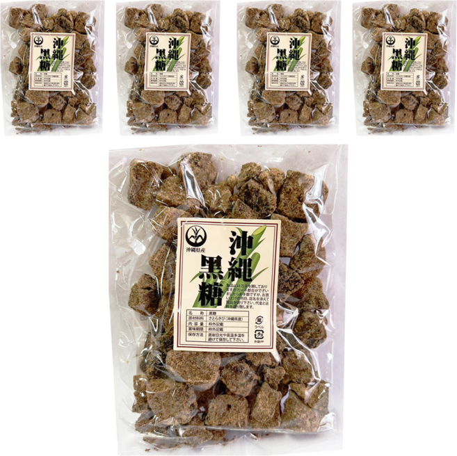 沖繩黑糖 金城黑糖 窯燒黑糖 沖繩縣產, 450g, 5包