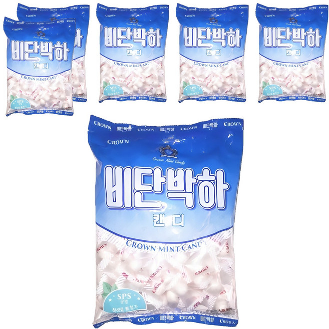 크라운 비단박하캔디, 400g, 6개