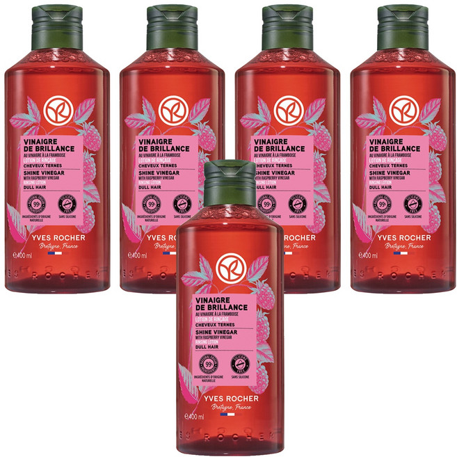 YVES ROCHER 伊夫黎雪 亮澤護髮醋 覆盆莓香, 400ml, 5瓶