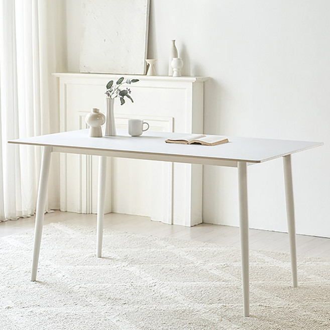 스칸디아 몬테 포세린 통세라믹 식탁 1800 방문설치, 화이트, 6인용