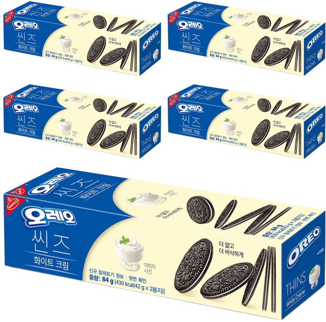 오레오 씬즈 화이트 크림, 84g, 5개