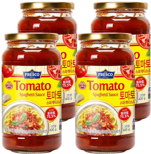 오뚜기 프레스코 토마토 스파게티소스, 400g, 4개