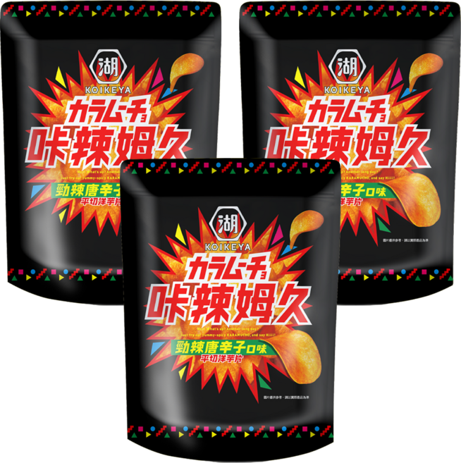 KOIKEYA 湖池屋 咔辣姆久 勁辣唐辛子洋芋片, 500g, 3個