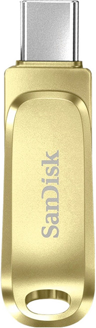 SanDisk 晟碟 公司貨 Ultra Luxe USB-Type-C 高速讀取雙用隨身碟 DC4 金色, 128GB, 1個