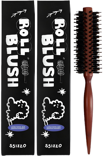 씨조 프리미엄 볼륨팍팍 드라이 돈모 롤브러쉬, 2개, 블랙