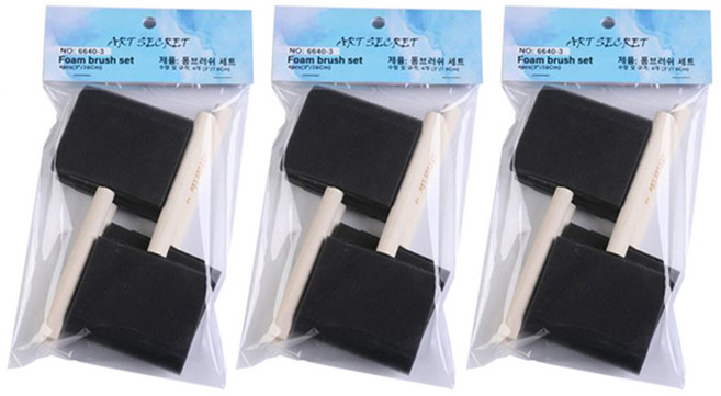 아트시크릿 폼 브러쉬세트 6640-3인치 4개입, 3개