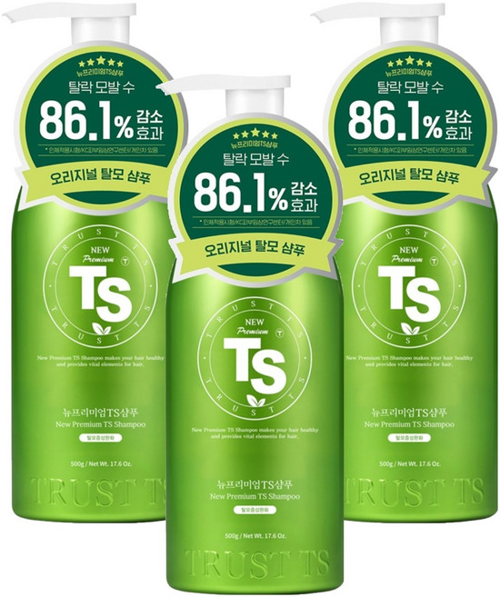 TS 뉴프리미엄 탈모증상완화 샴푸, 500g, 3개