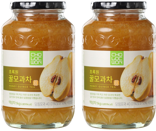 초록원 꿀모과차 액상차, 1kg, 2개