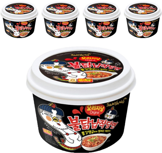 삼양 불닭납작당면, 155.5g, 5개