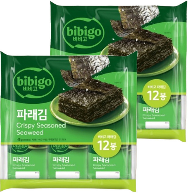 비비고 파래김 도시락김 12p, 48g, 2개