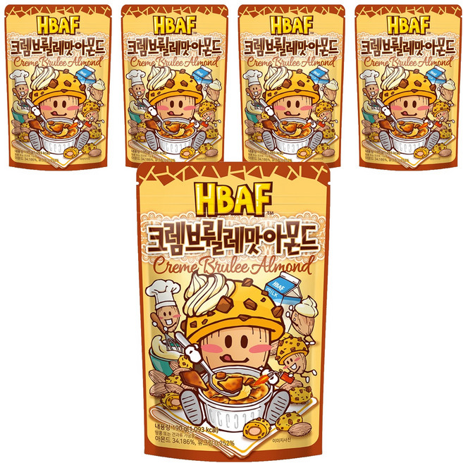 HBAF 杏仁果 焦糖布丁口味, 5包, 190g