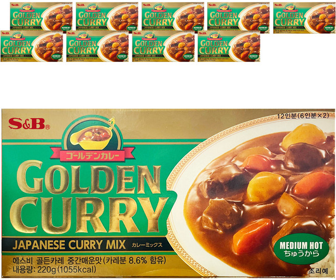 에스앤비골든 카레 중간매운맛, 220g, 10개