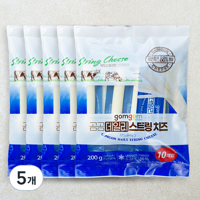 곰곰 데일리 스트링치즈, 20g, 10개입, 5개
